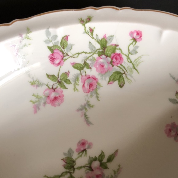 Haviland Limoges France Fine Porcelain Sylvia Pink Roses Oval Vegetable Bowl 10” - Picture 8 of 9